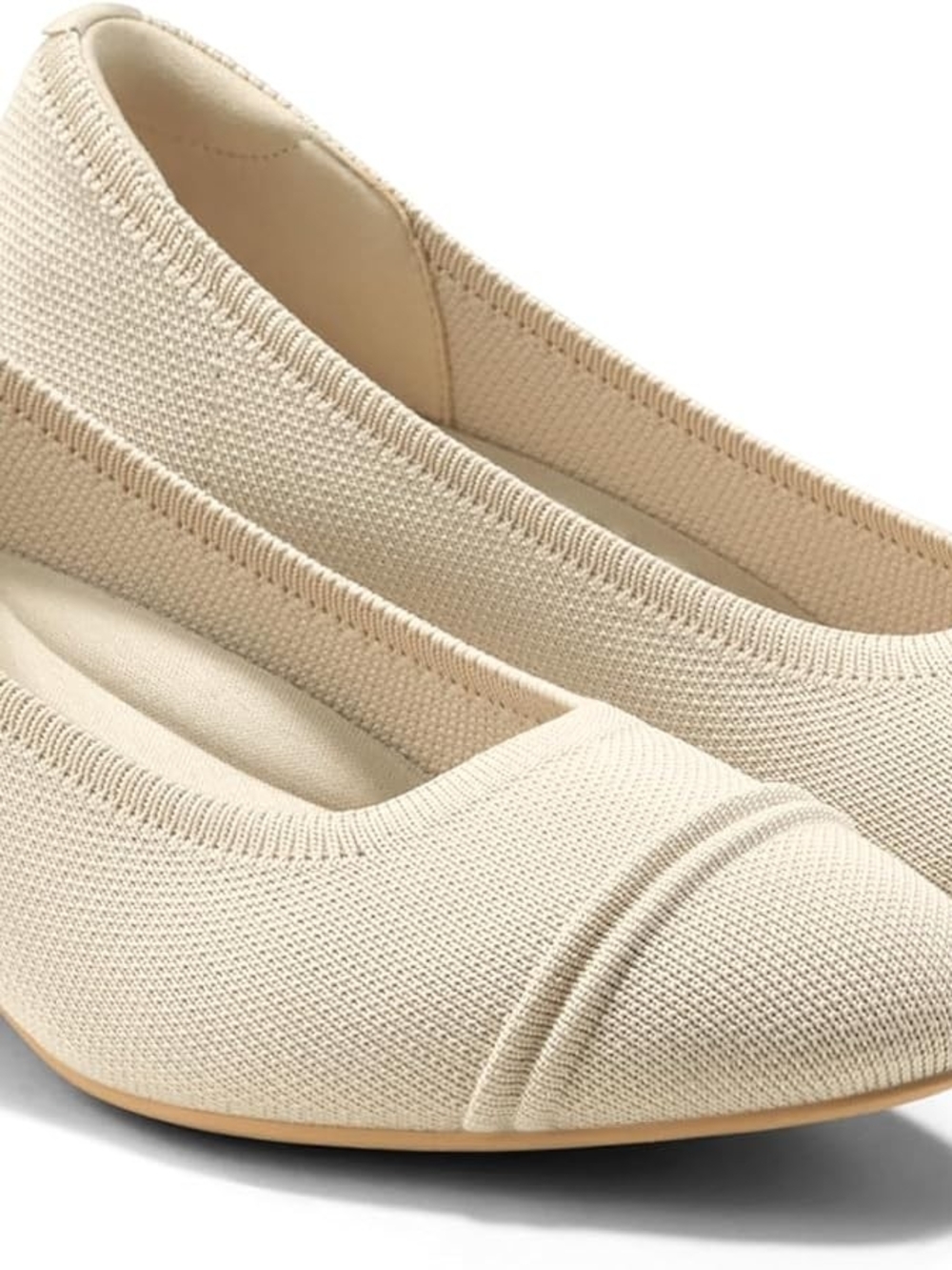 VIVAIA Julie Pro Cream Ivory Almond-Toe Chunky Block Heels – Size EU 36.5